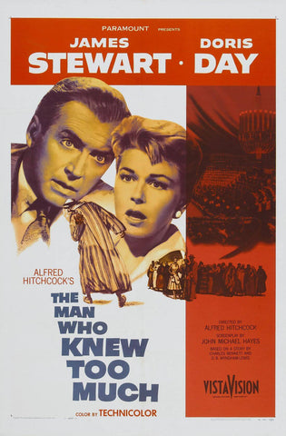 The Man Who Knew Too Much -James Stewart - Alfred Hitchcock - Classic Movie Poster by Hitchcock