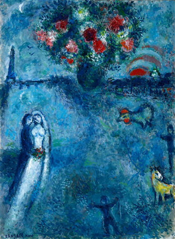The Maries On The Edge Of The Seine (Les Maries Au Bord De La Seine) - Marc Chagall Painting by Marc Chagall