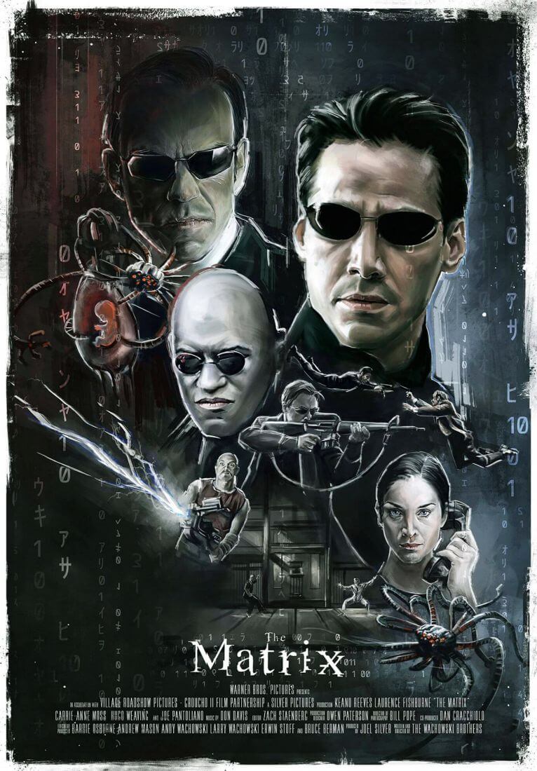 The Matrix - Hollywood Cult Classic Graphic Movie Poster - Canvas