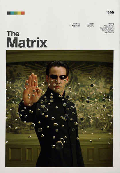 The Matrix - Keanu Reeves as Neo - Hollywood Sci-Fci Action Movie Art Poster - Art Prints
