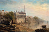 The Mosque of Aurangzeb, Benaras - Richard Robert Drabble - Vintage Orientalist Paintings of India - Life Size Posters