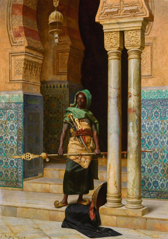 The Nubian Guard   - Ludwig Deutsch - Orientalism Art Painting by Ludwig Deutsch