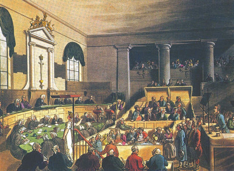 An Old Bailey Trial - Thomas Rowlandson by Thomas Rowlandson