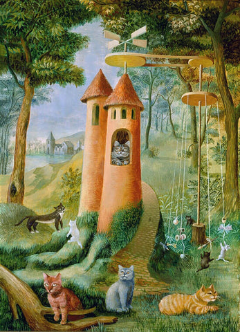 The Paradise Of Cats (le Paradis des Chats) - Remedios Varo - Surrealist Painting - Posters by Remedios Varo