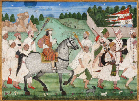 The Procession Of Cornelis Van Den Bogaerde Of The Dutch East India Company  -  Golconda Deccan School  - C1687 - Vintage Indian Miniature Art Painting by Miniature Vintage