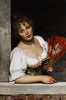 The Red Fan (Der Rote Fächer) - Eugen Von Blaas Painting - Life Size Posters