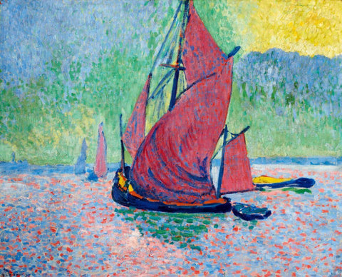 The Red Sails Boat (Les Voiles Rouges) - Andre Derain - Fauvist Art Painting by Andre Derain