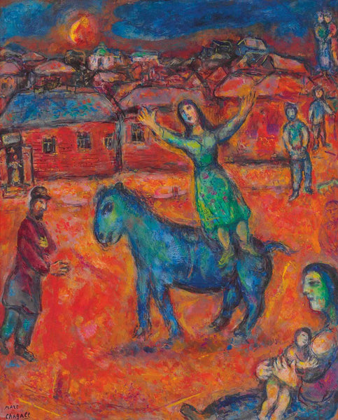 The Red Village (Au village Rouge) - Marc Chagall - Surrealism Painting - Large Art Prints