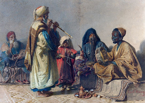 The Rehersal - Carl Haag - Orientalist Art Painting by Carl Haag