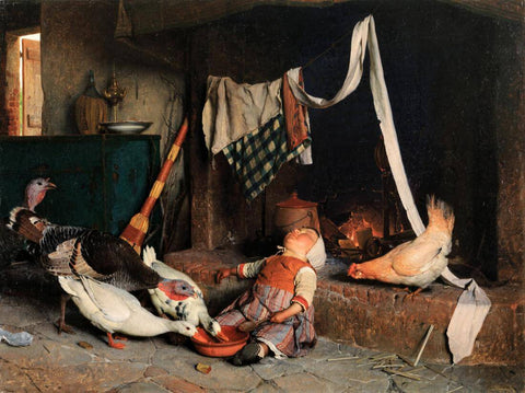 The Right Moment - Gaetano Chierici - 19th Century European Domestic Interiors Painting - Posters