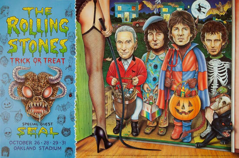 The Rolling Stones - Trick or Treat - Oakland Stadium 1994 Concert Poster - Art Prints