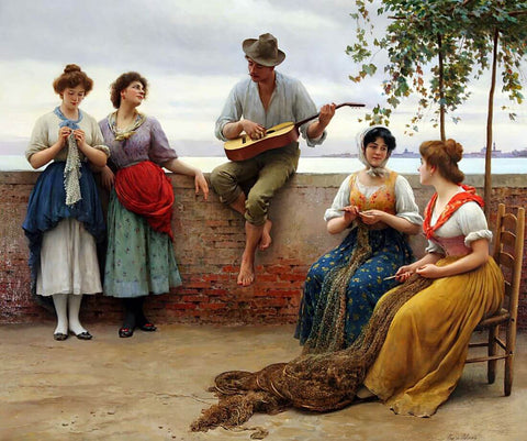 The Serenade - Eugen Von Blaas Painting by Eugen von Blaas