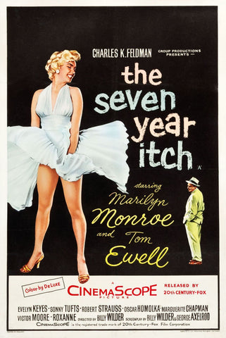 The Seven Year Itch - Marilyn Monroe - Hollywood English Movie Vintage Art Poster - Posters