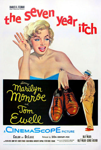 The Seven Year Itch - Marilyn Monroe - Hollywood English Movie Vintage Poster by Tallenge