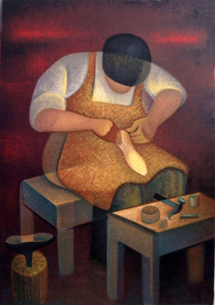 The Shoemaker - Louis Toffoli - Contemporary Art Painting - Canvas Prints