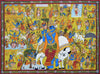 The Story Of Krishna - Cheriyal Scroll Painting - Large Art Prints