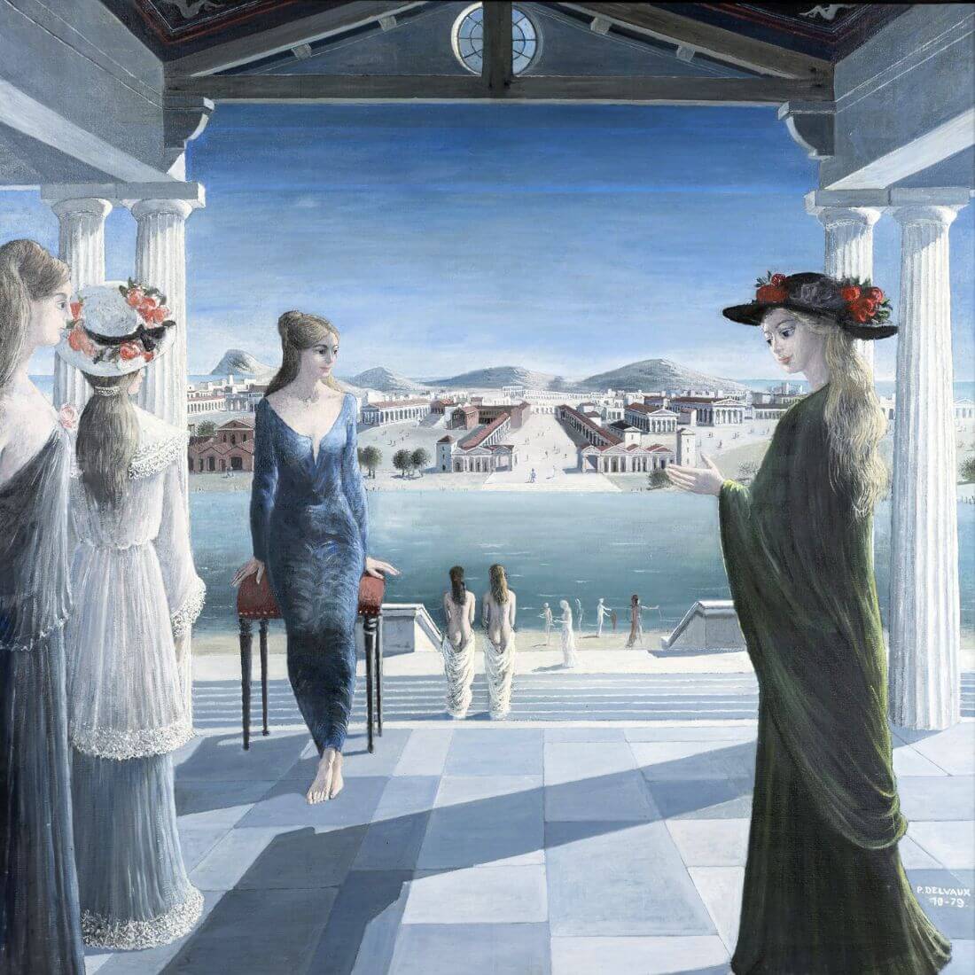 The Terrace (Het Terras) - Paul Delvaux Painting - Surrealist