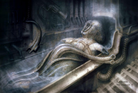 The Tourist - H R Giger -  Sci Fi Futuristic Art Painting by H R Giger Artworks