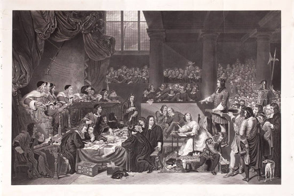 The Trial Of William Lord Russell At The Old Bailey, London 1683 - Legal Art Illustration Engraving Painting - Canvas Prints