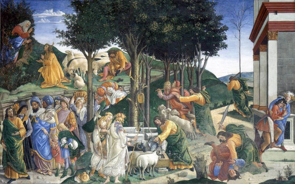 The Trials Of Moses (Le Prove Di Mosè) – Sandro Botticelli – Christian Art Painting - Canvas Prints