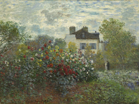 The Artists Garden In Argenteui - Framed Prints by Claude Monet