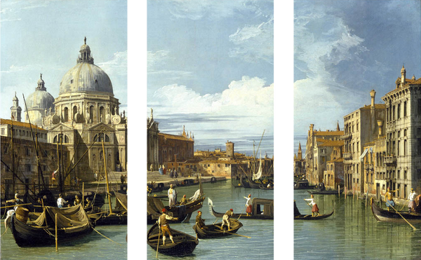 The Entrance To The Grand Canal Venice by Canaletto - Art Panels
