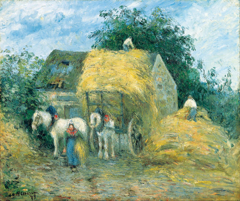 The Hay Cart, Montfoucault - Posters by Camille Pissarro