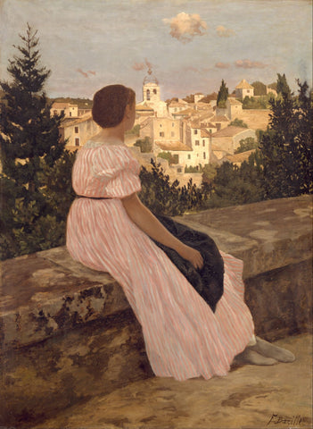 The Pink Dress - Posters by Frédéric Bazille