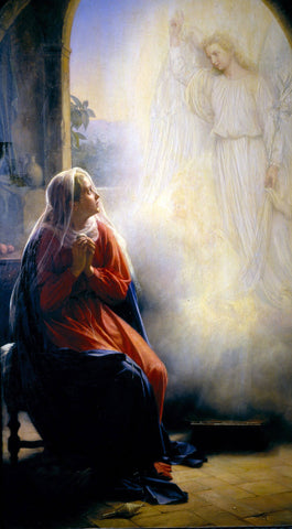 The Annunciation - Carl Bloch - Christian Art Painting - Life Size Posters by Carl Bloch