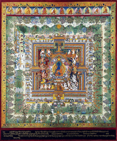 The Blue Beryl - Medicine Buddha - Large Art Prints by Anzai