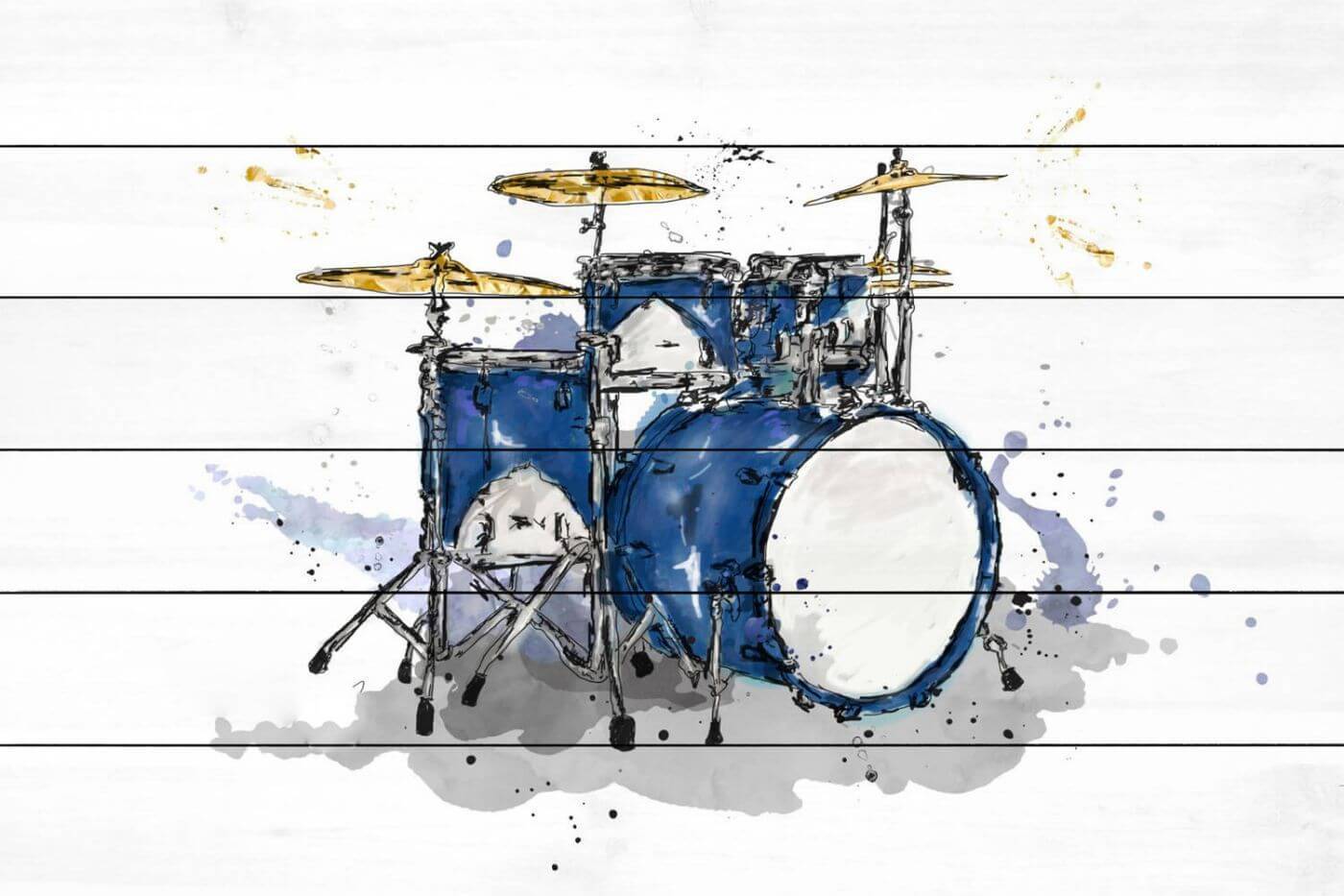 The Blue Drum Set - Art Prints byThe Blue Drum Set - Art Prints by  