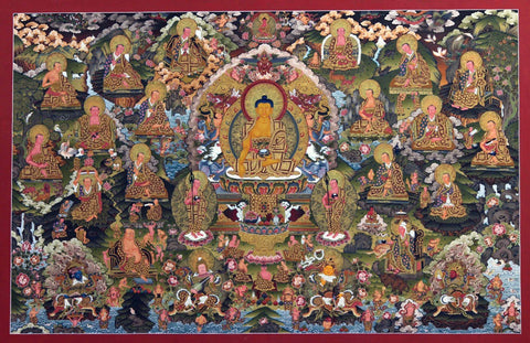 Thangka Paintings - Buddha Amitabha - Framed Prints by James Britto