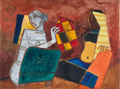 The Cage - Large Art Prints by M F Husain