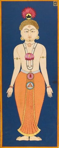 The Chakras of the Subtle Body Folio 4 from the Siddha Siddhanta Paddhati By Bulaki - Vintage Indian Yoga Painting - Framed Prints