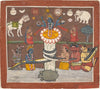 The Churning of the Ocean of Milk - CA 1780-90 - Indian Miniature Paintings - Framed Prints