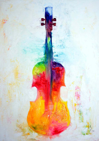 The Colorful Violin - Canvas Prints by Sina Irani