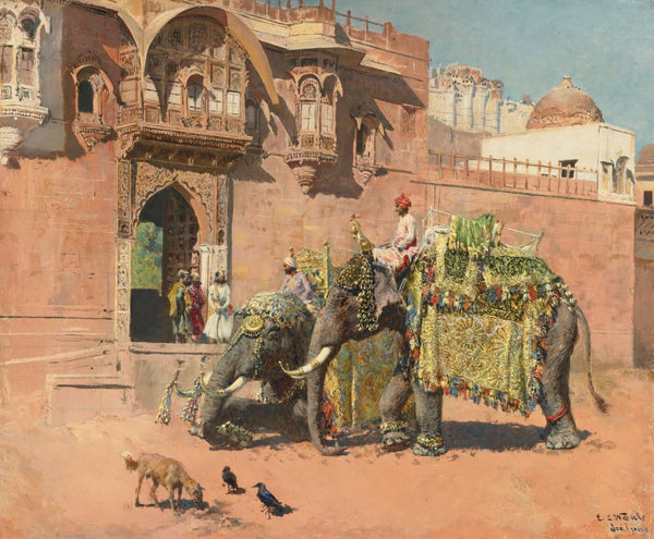 The Elephants Of The Rajah Of Jodhpur - Framed Prints