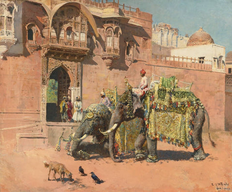 The Elephants Of The Rajah Of Jodhpur - Canvas Prints