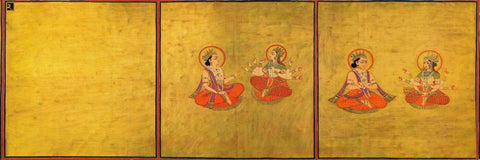The Emergence of Spirit and Matter from the Shiva Purana- Attributed to Bulaki c1828 - Marwar - Vintage Indian Miniature Painting - Posters by Bulaki
