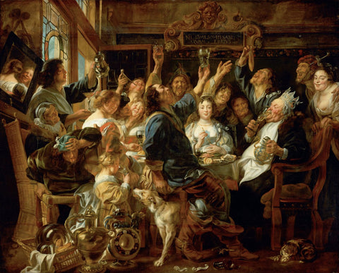 The Feast Of The Bean King - Large Art Prints by Jacob Jordaens