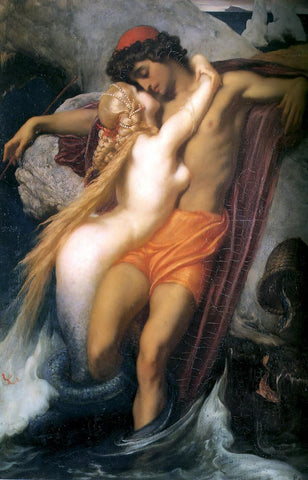 The Fisherman And The Syren - Sir Frederic Leighton - Framed Prints