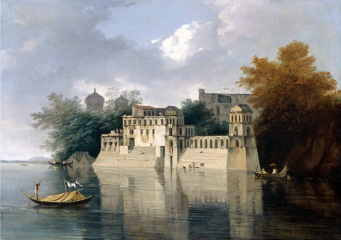 The Ghats at Benares - William Hodges c 1787 - Vintage Orientalist Painting of India - Posters by William Hodges