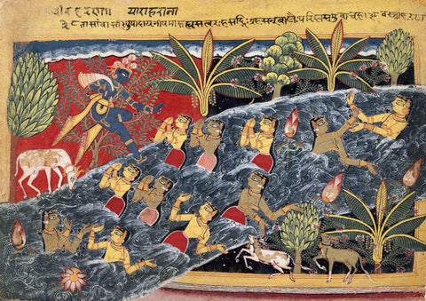 The Gopis Plead with Krishna to Return Their Clothing by Anonymous Artist