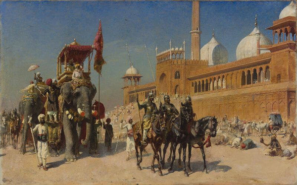 Mogul And His Court Returning From The Great Mosque At Delhi India - Canvas Prints