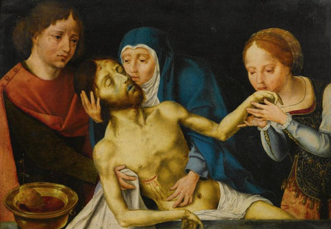 The Lamentation Of Christ - Canvas Prints by Joos van Cleve