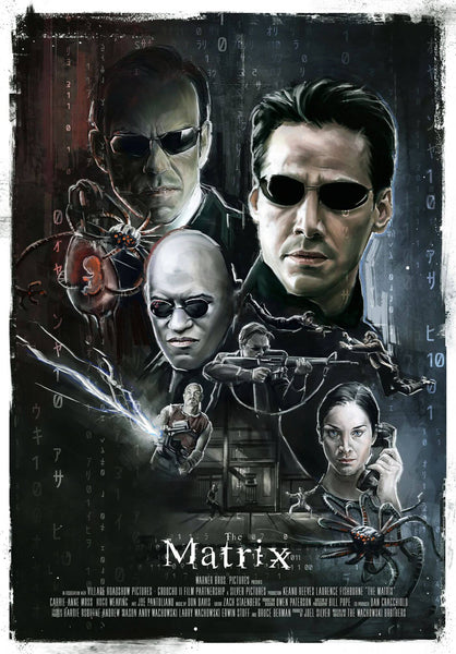 Matrix - Tallenge Hollywood Cult Classic Graphic Movie Poster - Canvas Prints