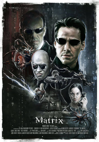 Matrix - Tallenge Hollywood Cult Classic Graphic Movie Poster - Framed Prints