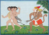 The Monkey God Hanuman Fighting Punjab Hills North India - Framed Prints