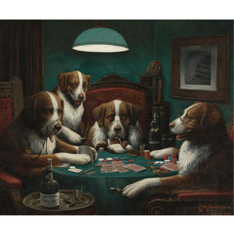 The Poker Game , 1894 - Canvas Prints by Cassius Marcellus Coolidge