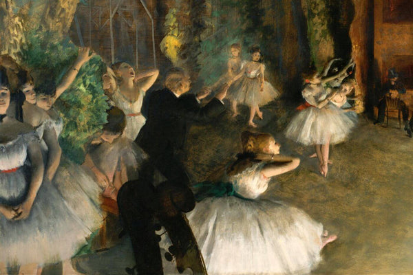 The Rehearsal of the Ballet Onstage 1874 - Edgar Degas - Posters